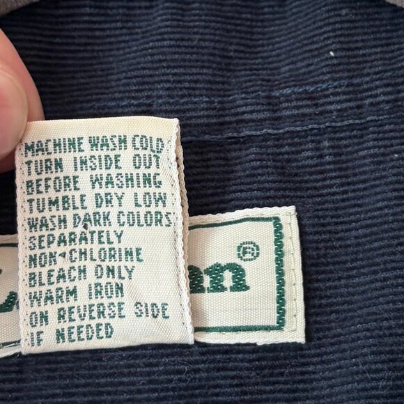 Vintage L.L. Bean shirtdress 16 corduroy navy blue cotton - Picture 6 of 8